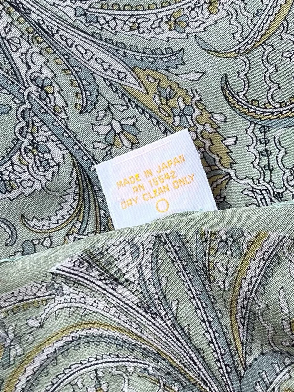 Vintage Glentex 💯 % Silk Scarf in Pale Sage